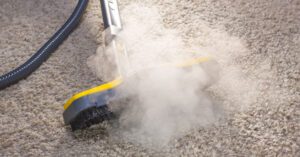Dry steam carpet cleaning