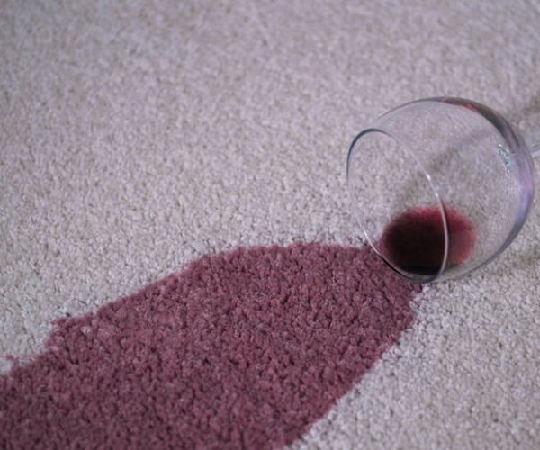 red wine stain on carpet